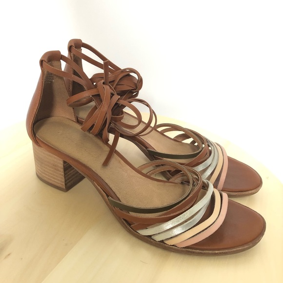 Madewell Shoes - Madewell Strappy Ankle-Strap Sandals Block Heel